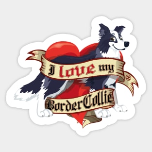 I Love My Border Collie - Blue Sticker